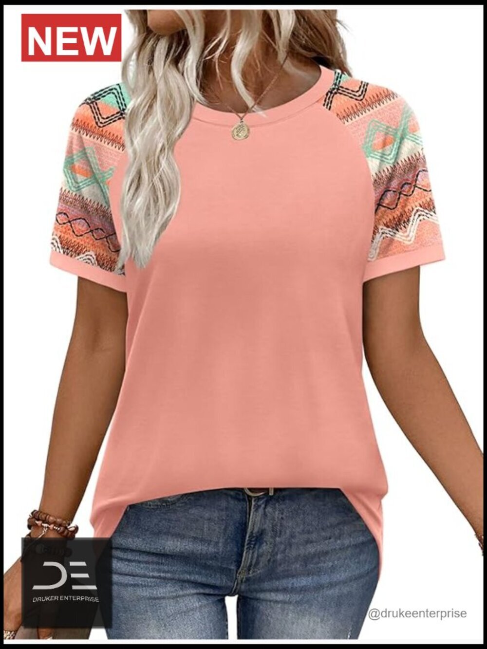Color Block Raglan Short Sleeve T-Shirt Summer Top Loose Fit